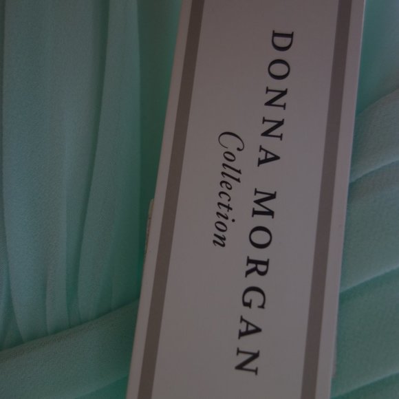 Donna Morgan Green Teal Sheer Gown - Picture 13 of 16